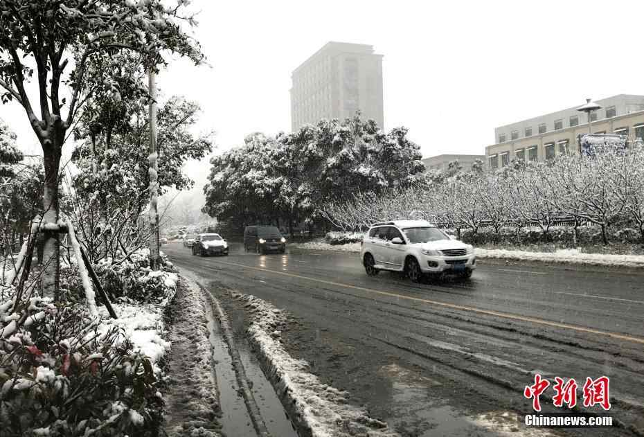 扬州迎来新年首场雪 积雪深度已超10厘米
