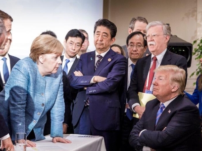  G7峰会一张图火遍网络 6国领袖“围战”特朗普