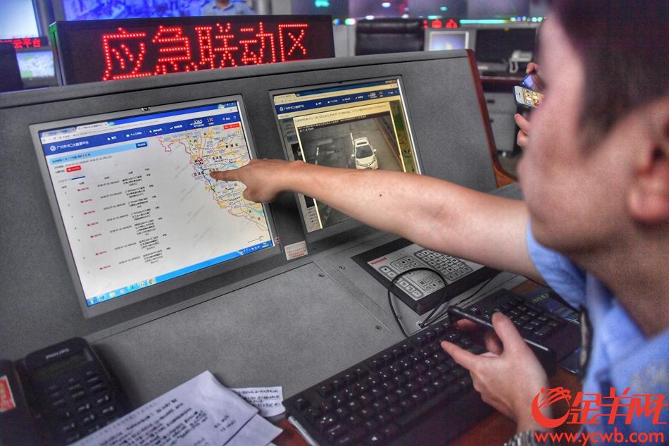 2018年7月1日，开四停四正式实行，第一个月为执法过渡期。广州交警展示电子警察如何让违反规定进入管制区的外地号牌车，无所遁形。记者 黄巍俊 摄