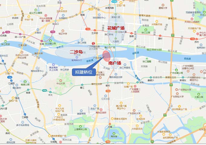 广州塔南广场要建珠江两岸人行景观桥,串联新中轴线