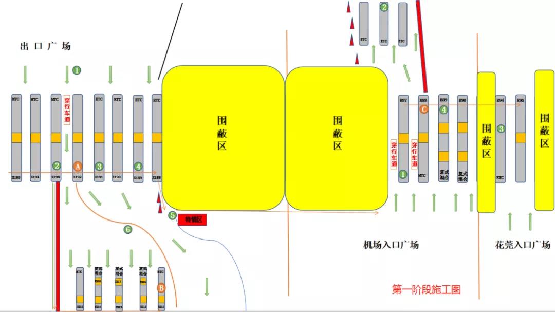 广州机场高速公路机场收费站施工!请乘机旅客出行预留足够时间