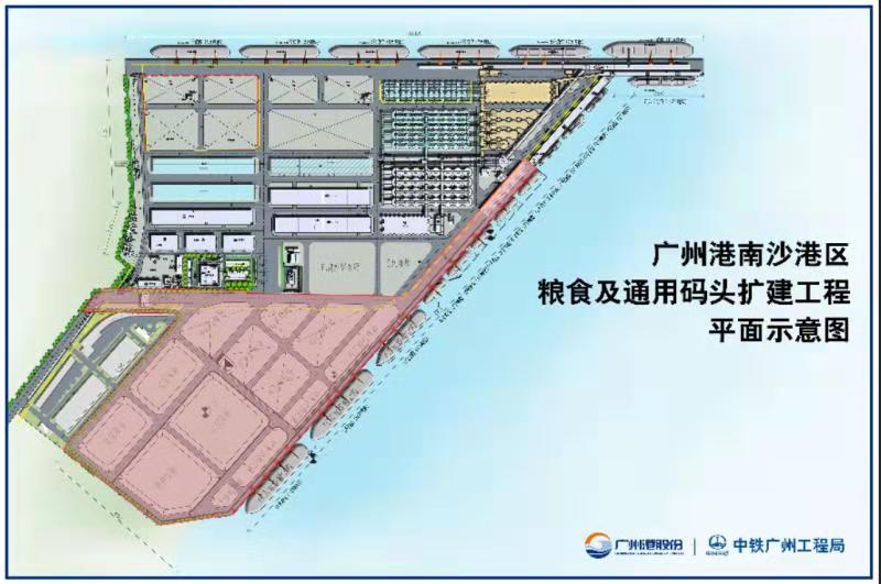 广州港南沙港区粮食及通用码头泊位扩建工程动工