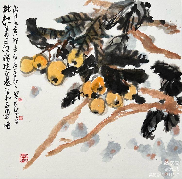 杂花生树2022黎柱成花鸟小品鉴赏
