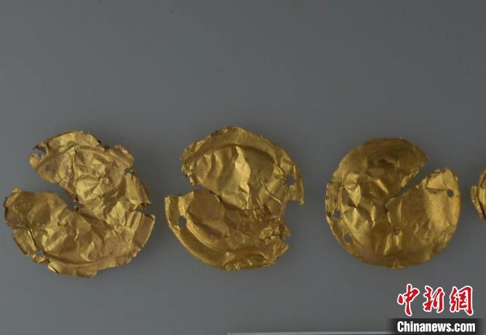 图为出土的金泡。　郑州市文物考古研究院 摄