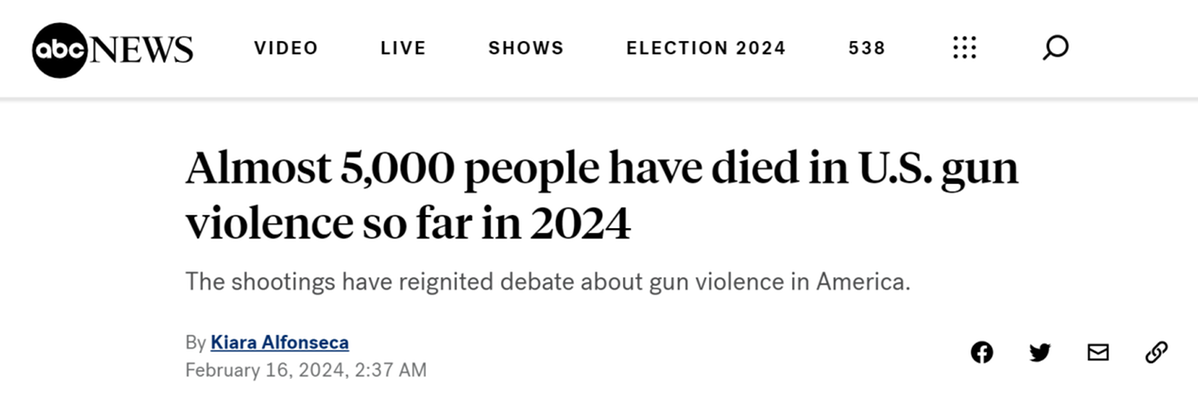 美国今年各类枪支暴力已致近5000人死亡！控枪组织再度呼吁采取措施制止这场“美式悲剧”