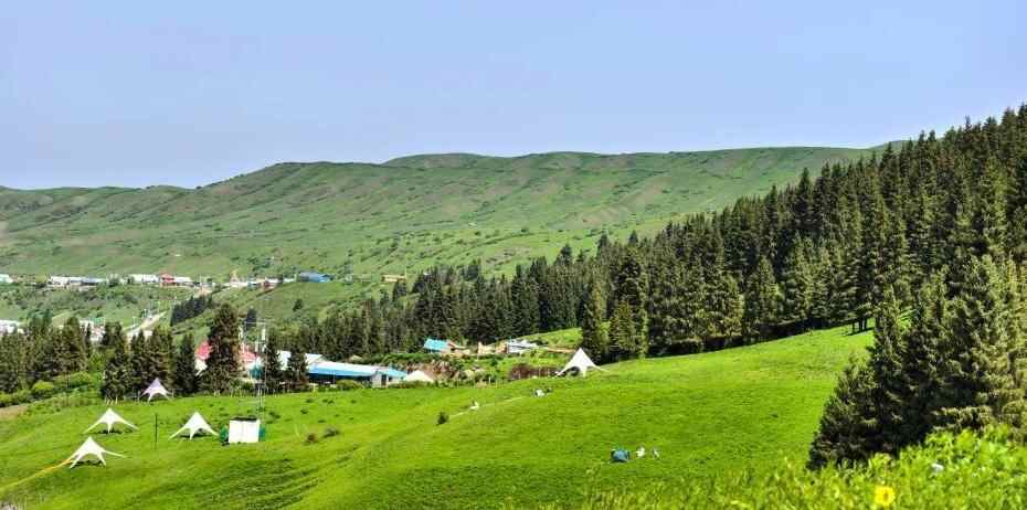  端午节期间乌鲁木齐众多市民赴南山度假
