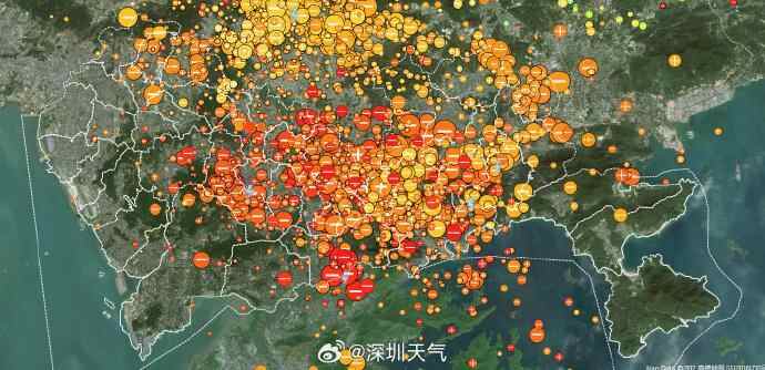 今天清晨在深圳有1000多个闪电