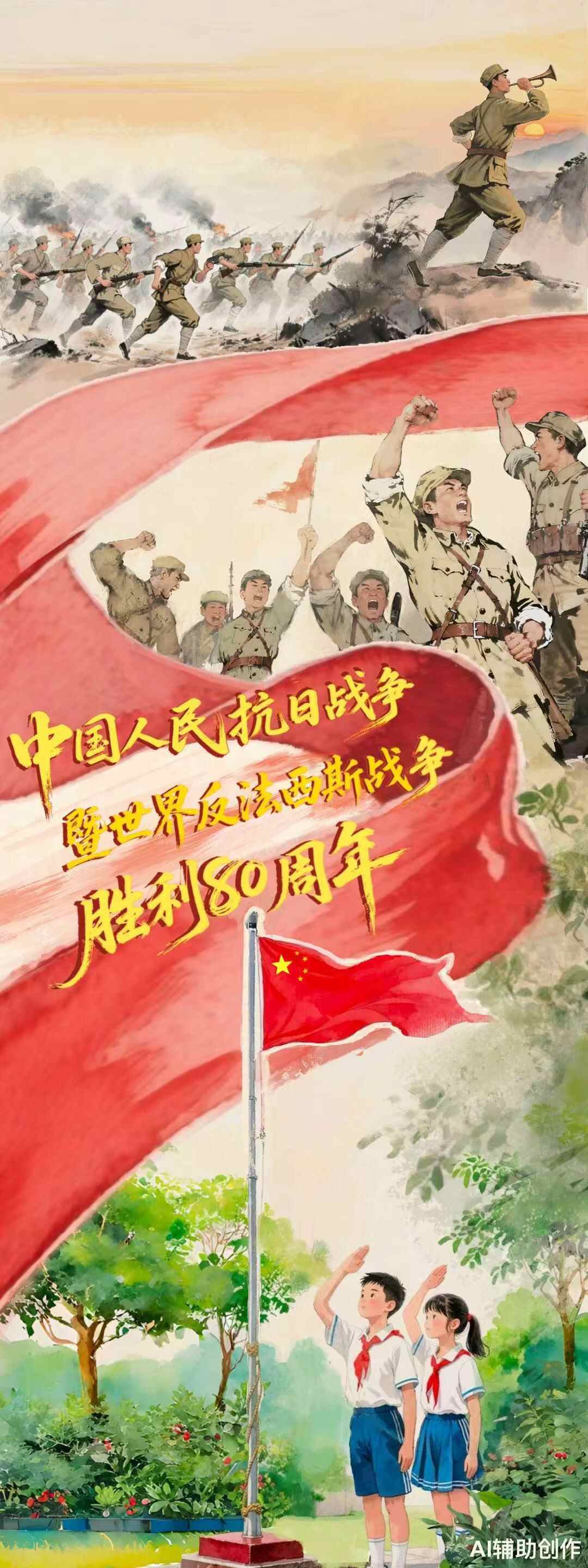 注意：在伟大的反日战争的精神上写下民族主义