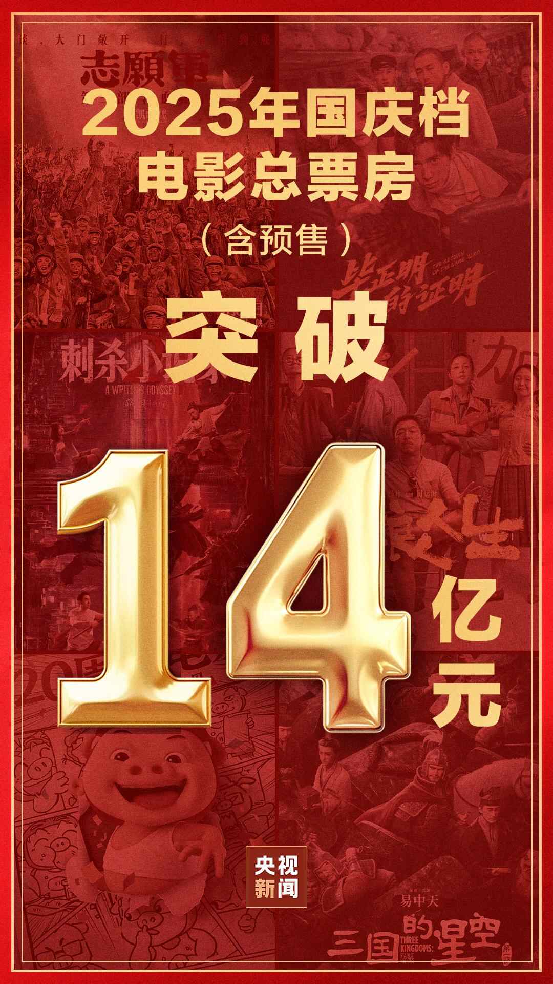 2025年的国庆电影票房将超过14亿