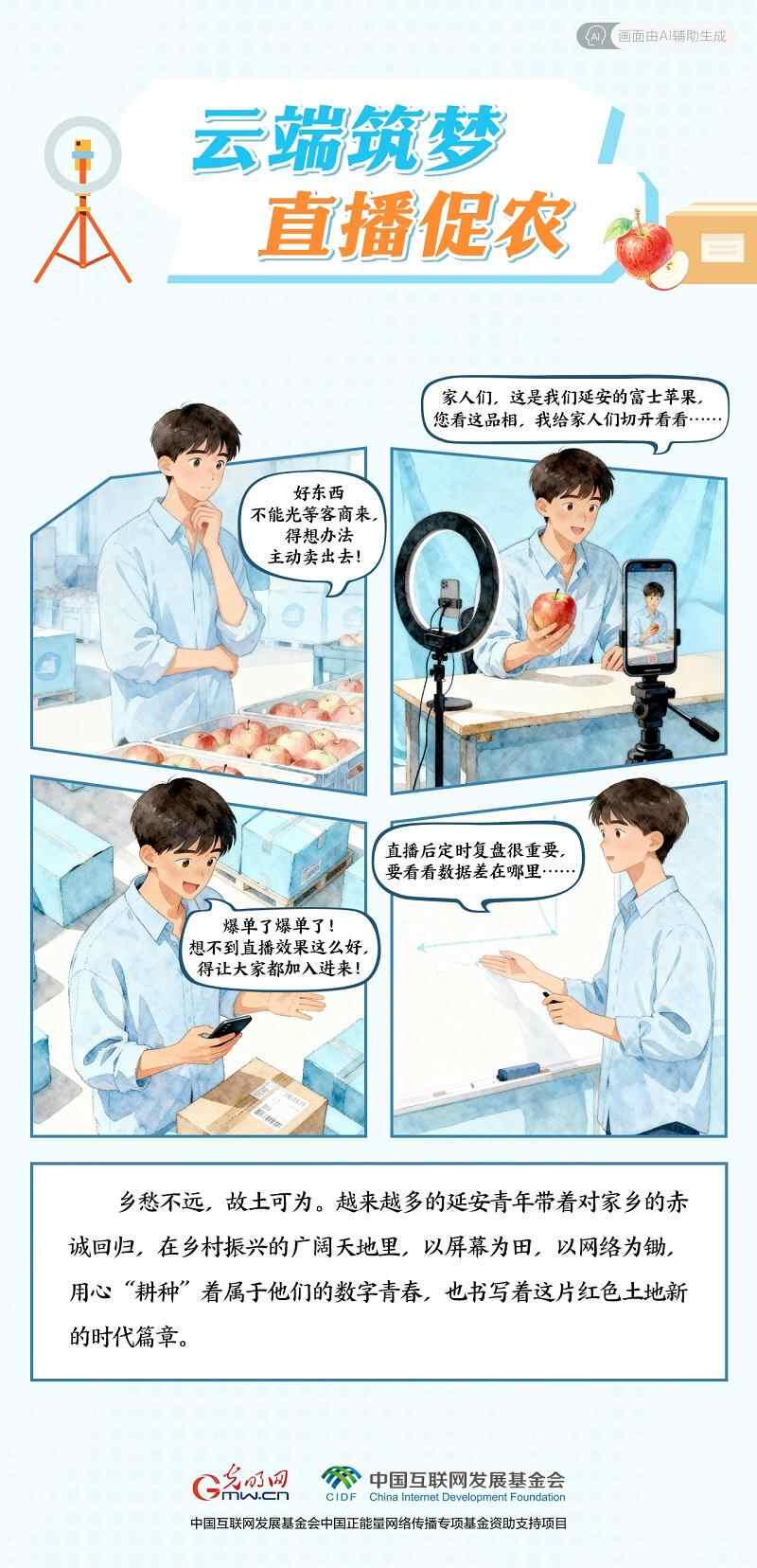 【我“种”老区青年·艾漫画】云端筑梦，直播兴