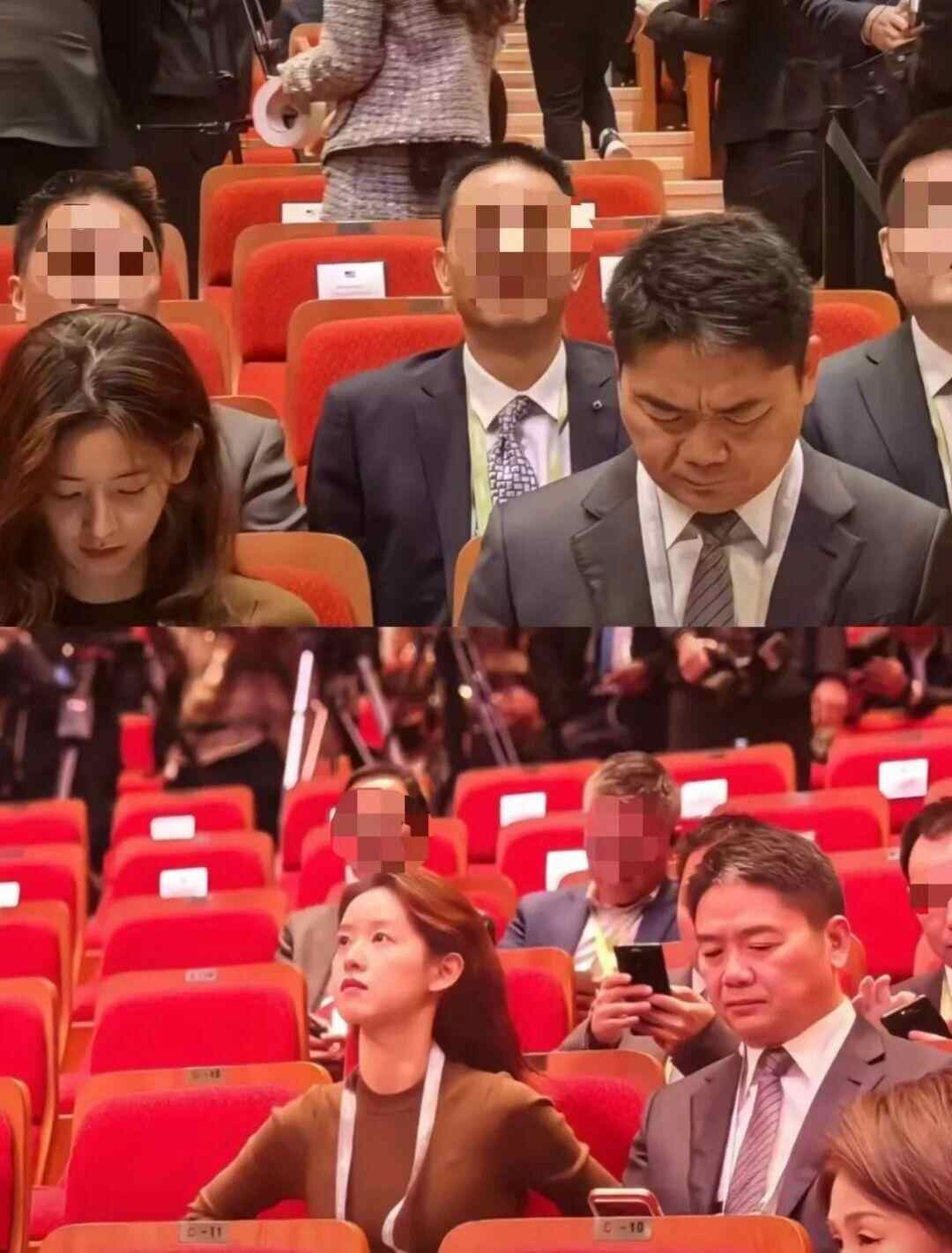 刘强东和章泽天被拍到出席会议。刘强东在微信