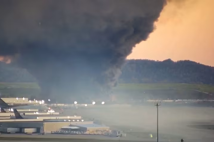 美国货机坠毁细节曝光：飞机左翼