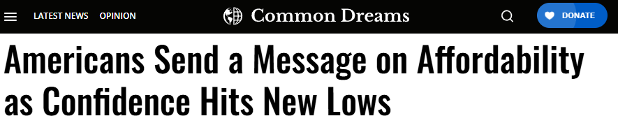 【世话】美国消费者信心指数跌至三年低位 经济