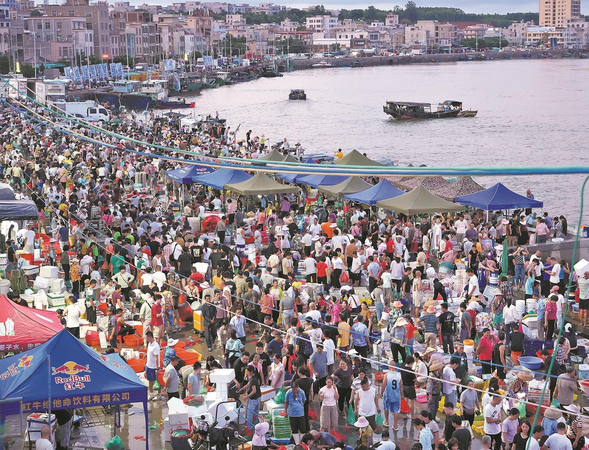  开渔后第一波海味上岸 湛江江洪